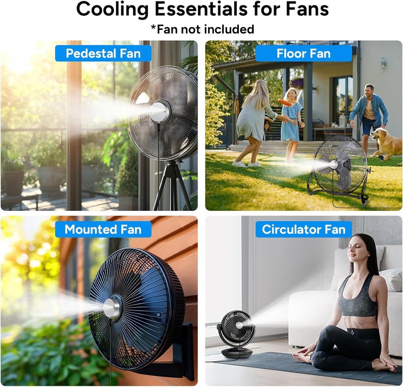 Dr. Prepare Fan Mister for Outside, Magnetic Fan Misting Kit, Mist Attachment, Portable Misting Cooling System with 16.4FT Mist Water Hosefor Patio, Backyard, Garden, Terrace, Pool (Fans Not Included) - Image 4